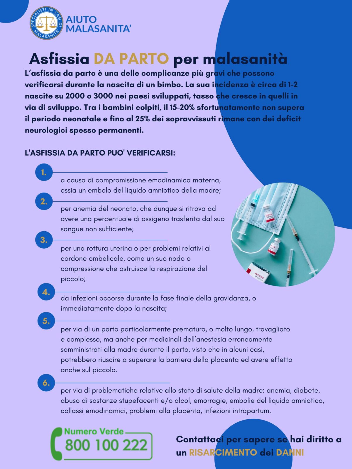 asfissia da parto risarcimento danni